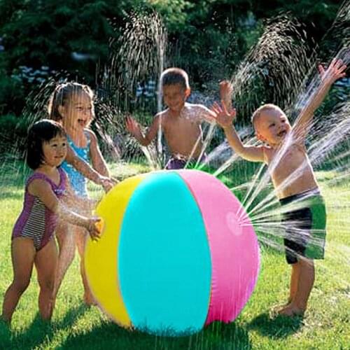 Hot selling baby balloons diameter Inflatable Water Spray Ball Sprinkler Splash Kids Beach Outdoor Summer Toy