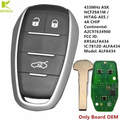 KEYECU Keyless Remote Smart Key Fob 433MHz Original Board for Alfa Romeo Giulia Stelvio 2015 2016 2017 2018 2019 2020