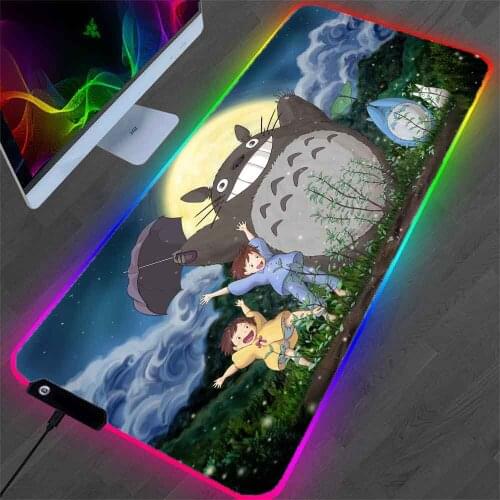 XZG Japanese Anime Movie Mouse Pad Gaming Accessories Cat Decoration Table Mat Otaku Laptop Rgb MousePad Led Backlight Carpet