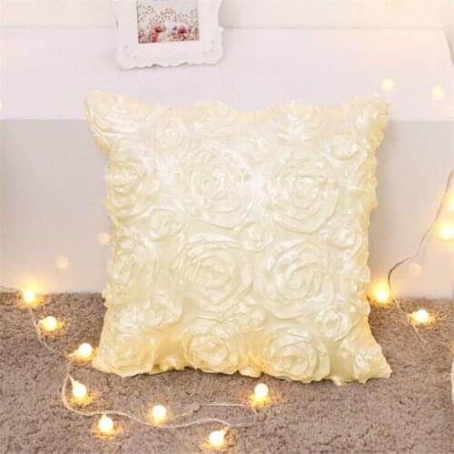 Flower Rose Square Cushion Cover Throw Pillow Case Polyester Pillow Cover Home Decor 4 Colors Bed Sofa Decoration