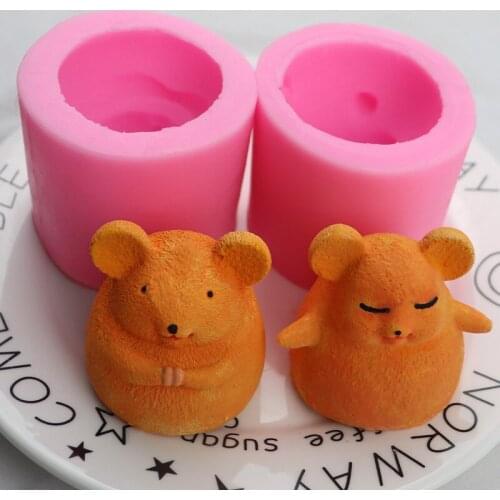 Little Fat Mouse Fondant Silicone Mold Handmade Cake Decoration Mold DIY Year of The Rat Epoxy Mold