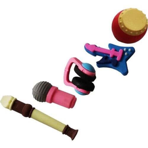 Kawaii Music Instrument Set Eraser School Office Rubber Eraser Unique Musical Eraser 6 Pieces Per Lot