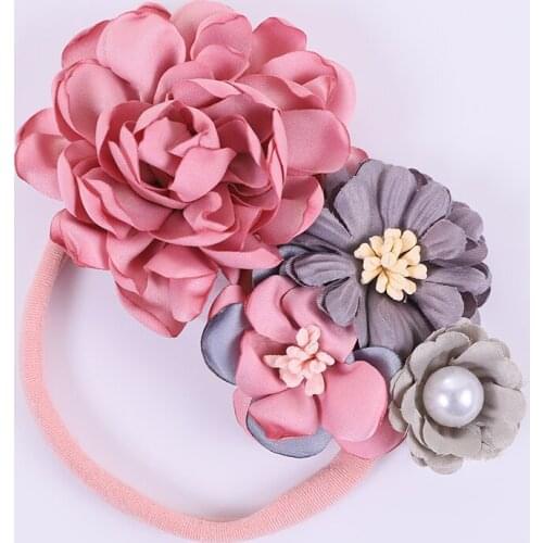 New Fashion Baby Girls Thin Stretchy Nylon Headbands Sweet Toddler Infants Girls Flowers Nylon Hairbands Hair Accessories
