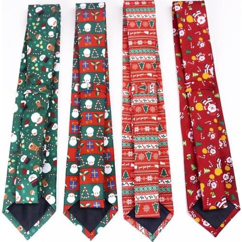New Year 2022 Christmas Snowflake Santa Claus Snowman Red Neck Ties Bow for Man Christmas Ornaments Noel Navidad 2021 Gifts