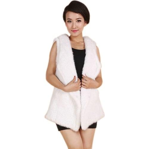 New fur vest lady mink braided vest fashion autumn and winter fur vest