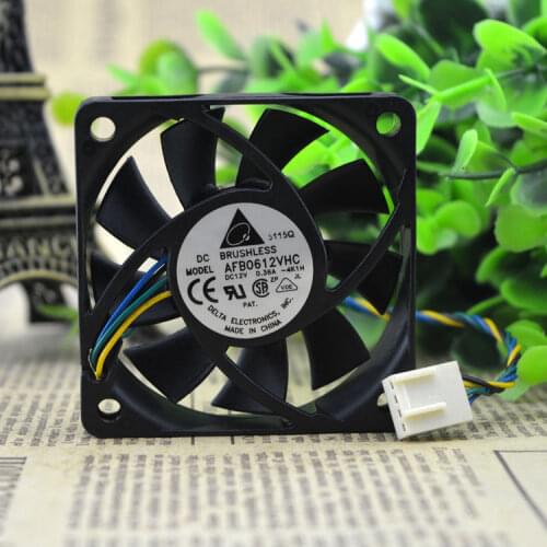 Original Delta AFB0612VHC 60x60x15mm 6015 60MM CPU Comptuter case Cooling fan 12V 0.36A with 4pin