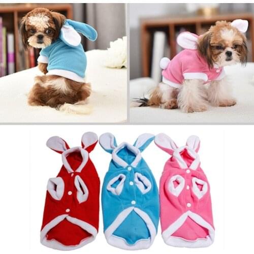 Autumn Winter Cute Pet Dog Hoodie Rabbit Cosplay Dress Up Coat Warm Dog Jacket Coat Breathable Hoodie Pet Accessories