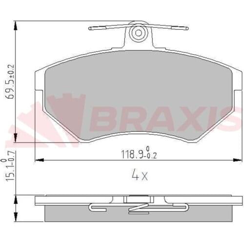 FRONT BRAKE BALATASI CORDOBA IBIZA 9699 93 SEAT TOLEDO 9298 357698151E