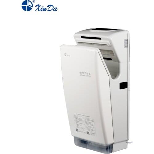 The Xinda GSQ 70A ABS White BLDC Professional Jet Hand Dryer Automatic Infrared Sensor with Air Filter Fiber and Water Tank