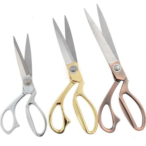Professional gold Stainless Sewing Scissors Shears Tools Steel Heavy Duty Tailor Scissors embroidery fabric Shears DIY Clothing