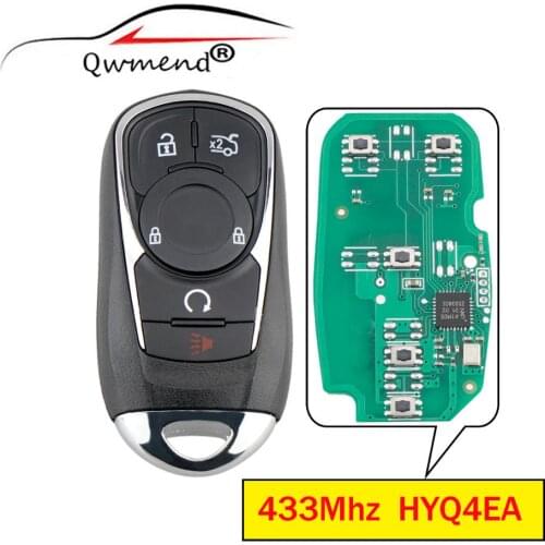 QWMEND 5 Buttons Smart Remote Car Key Promixity 433Mhz for Buick LaCrosse 2017 2018 2019 HYQ4EA Keyless Go for Buick Key
