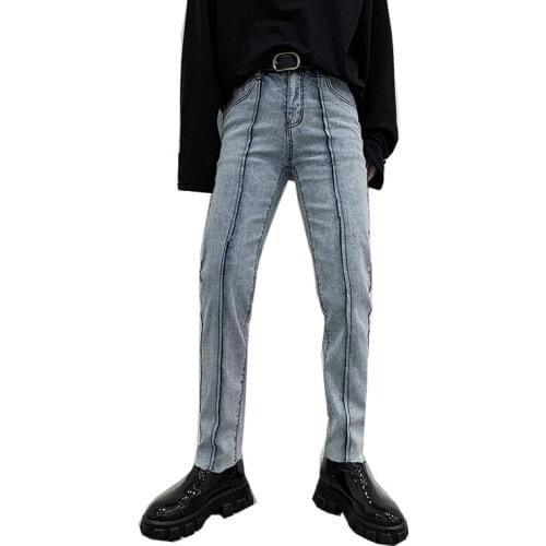 Flare Japanese and Korean jeans mens Korean fashion micro-elastic jeans flared fashion autumn and winter