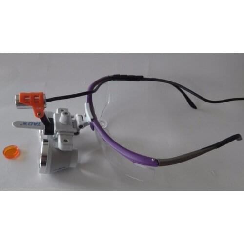 TAOS Dental Equipment Surgical glasses 2.5X420mm +LED Head Light Lamp lab Medical Loupes