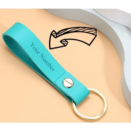 Trassory Personalized Mni Leather Metal Ring Key Customized Gift Key Chain Holder Case Tag