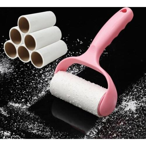 Pet Hair Remover Lint Roller Sticky Tearable Roller Sticking Device Dust Paper Tearable Adhesive Brush Carpet Clothes Kit