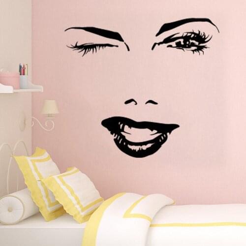 Woman Eyelashes wall sticker Beautiful Girls Eye Eyebrows Wall Decor Beauty Salon Decoration Make Up Room Decoration art HY08
