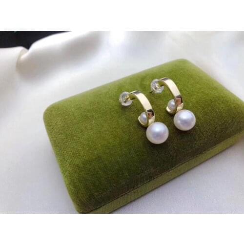 Two Pearl 925 Sterling Silver Earrings Base Fashion Findings Exquisite Jewelry Parts Fittings Womens Accessories for Pearls