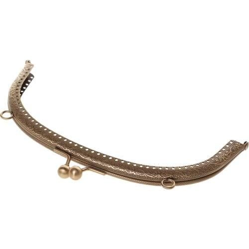 2 Pieces Metal Frame Purse DIY Craft Clasp Lock Sew in Bag Clutch Coin Purse Frames for Women Girls Assorted Size 12.5cm 20cm