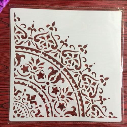 30 * 30cm 1/4 mandala diy stencils wall painting scrapbook coloring engraving album decorative template drawing stencil
