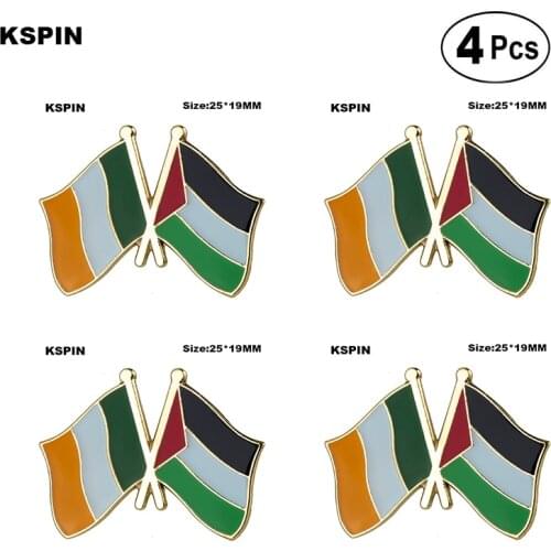 Ireland & Palestine Friendship Lapel Pin Flag badge Brooch Pins Badges 4Pcs a Lot