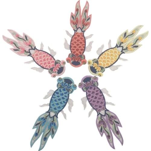 5pcs/set Fashion Fish Applique Embroidered Sew on Patches For Clothes Bag Dress Sticker Diy Craft Decoration Repair High Quality