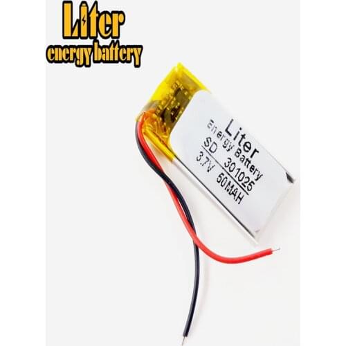 3.7V polymer battery 031025 301025 301225 50mah camera pen Bluetooth headset
