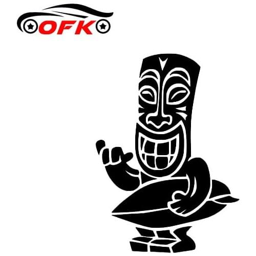 Car Sticker Aloha Tiki Surf Decal Vinyl Car Decoration Accessories Sticker Fun Character Waterproof Surf Hawaii, 16cm*12cm