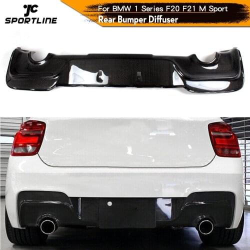 Car Rear Bumper Lip Diffuser Guard for BMW 1 Series F20 F21 M Sport M135i Bumper Only 2011 - 2015 Carbon Fiber / FRP