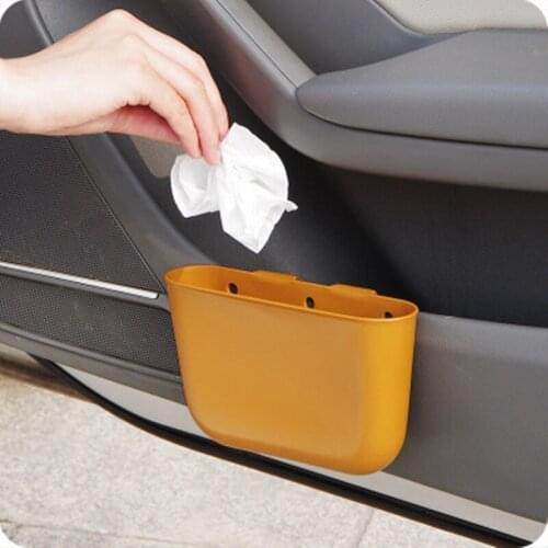 Car Storage Box Phone Garbage Glasses Holder Car Interior Accessories Sundries Organizer Auto Door Side Hanging Pocket Trash Bin
