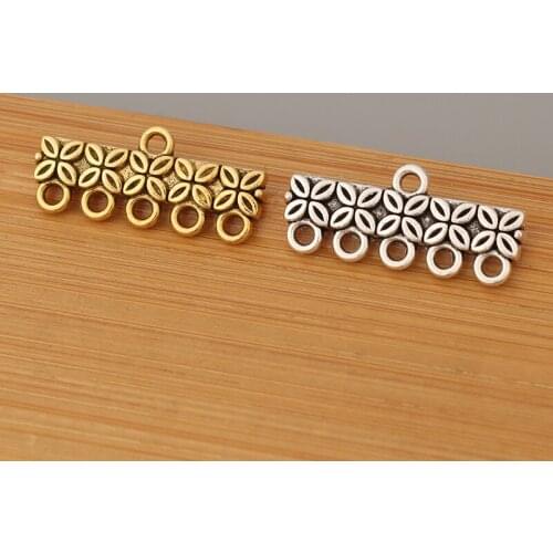 50pcs/Lot Gold/Silver Color Pendant Bails Necklace Ends Connector Links Charms Bracelet Beads Spacer Clasps Jewelry Making