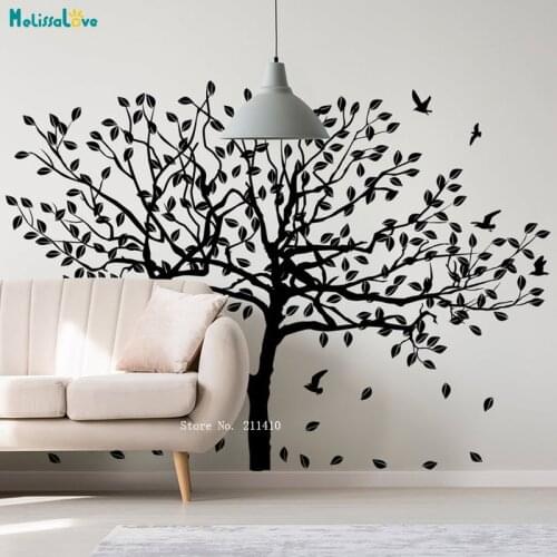 Custom Color Large Size Tree Wall Sticker Vinyl Home Decor Living Room Decals Nursery Art Murals Self-adhesive YT3696