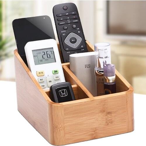 Office Multifunction Desk Wood Bamboo Organizer Home Holder Book Stationery Desktop Storage Box School Supplies
