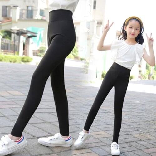 Girls spring and autumn leggings new high waist baby pants childrens trousers elastic and comfortable 4-10 years old