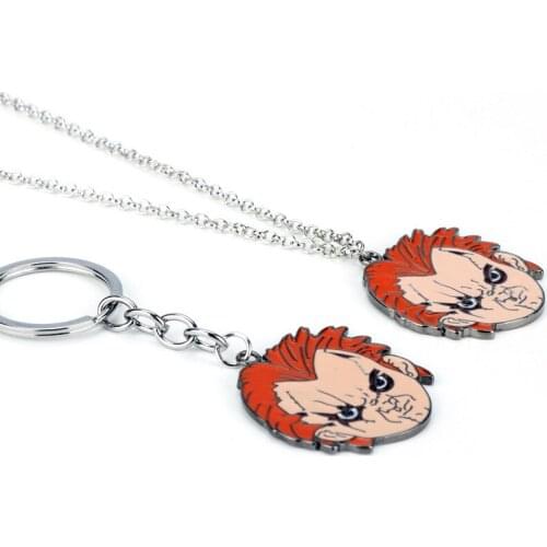 Cosplay Figure Horror-Movie Seed-Of-Chucky Necklace Head Pendant Necklace цепочка Men Halloween Gift Dans Souvenirs