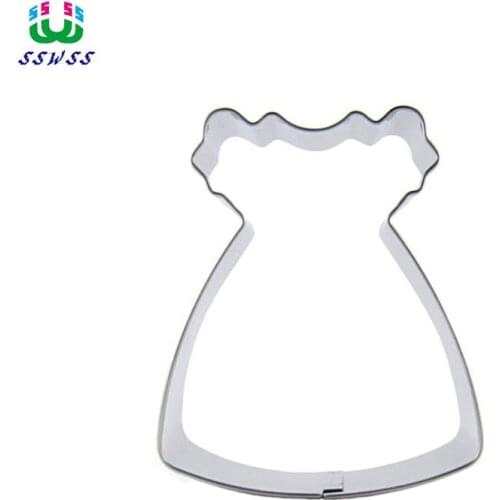 Little Princess Dress Cake Cookie Biscuit Baking Mold,Skirt Shaped Cake Decorating Fondant Cutters Tools,Direct Selling