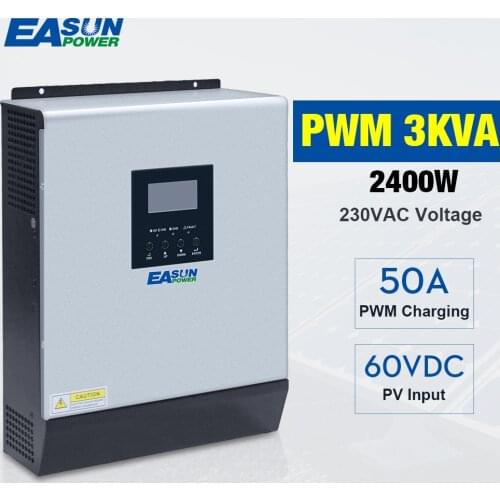 3000VA 2400W Pure Sine Wave Hybrid Solar Inverter 24VDC Input 220VAC Output Build in 50A PWM Solar Charger Controller&AC charger
