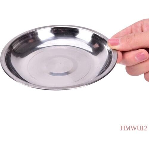 Camping 14cm-26cm Stainless Steel Dinner Plate Outdoor picnic Tableware Dinner Plate Food Container Salad Plate High Quality New
