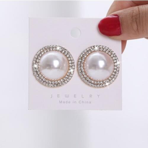 S925 needle Korea Design Earrings Metal Geometric Irregular Circle Teardrop Simulated Pearl Earrings For Women Girl Gif