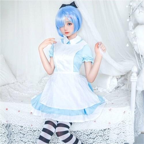 Anime Rem Ram Maid Dress Set Cosplay Re Life In A Different World From Zero Cosplay Set Costume For Lolita Rem Ram Cos