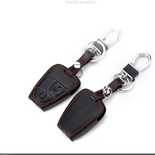 Leather car key case cover For Mercedes Benz A C E S ML CLK SLK CLS Class Key FOB Protective Keychain Holder Bag