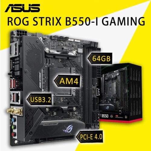 Socket AM4 Asus ROG STRIX B550-I GAMING Motherboard Support 3500X 3600X 3rd-Gen AMD Ryzen CPU DDR4 PCI-E 4.0 B550 Placa-mãe AM4
