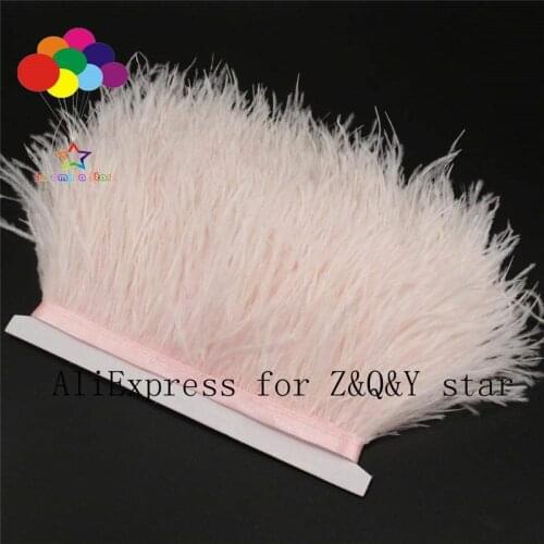 Z&Q&Y natural beautiful 10-15CM ostrich hair dyeing made 1 meter cloth side DIY stage performance clothing crafts feather