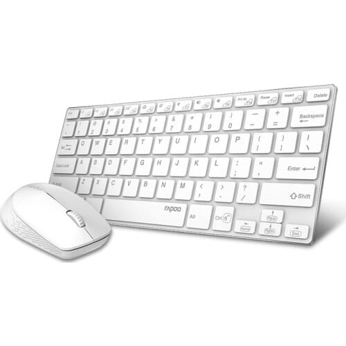 New Rapoo Mini Multi-mode Silent Wireless Keyboard Mouse Combos Switch Bluetooth and 2.4G up to 3 Devices for PC/TV/Computer