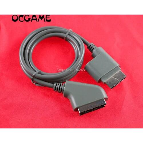 OCGAME 2PCS/LOT high quality Hot 1.8m RGB Scart Video HD TV AV Cable For XBOX 360 Version High Quality & Wholesales
