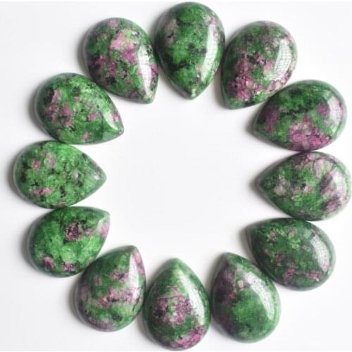 Wholesale 20pcs/lot 25x18mm fashion natural red and green treasure drop shape CAB CABOCHON beads for jewelry accessories free