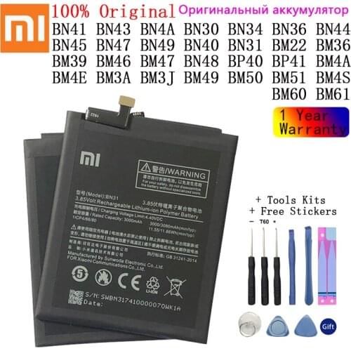 Original XiaoMi Replacement Battery For Xiaomi Redmi Note 2 3 3S 3X 4 4X 4A 5 5A 6 6A 7 Pro Plus Mi6 Mi4c Mi5 Mi 5X 5S Batteries