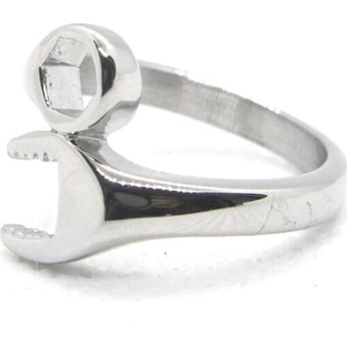 Support Dropship Size 7-12 Unisex Wrench Ring 316L Stainless Steel Fashion Jewelry Biker Ring