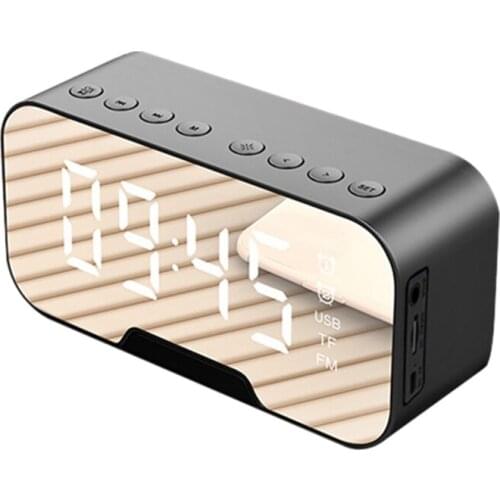 Portable LED Mirror Digital Bluetooth Speakers Alarm Clock MP3 FM Radio