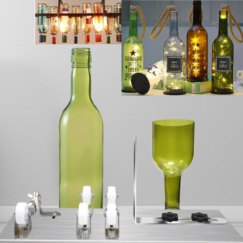 3-10mm Glass Bottle Cutter DIY Glass Cutting Machine Metal Pad Bottle Holder Square and Round Wine Beer Glass Sculptures Cutter