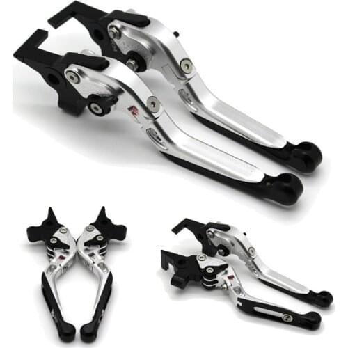 With logo Motorcycle Frame Ornamental Foldable Brake Handle Extendable Clutch Lever For 999/S/R 749/S/R S4RS